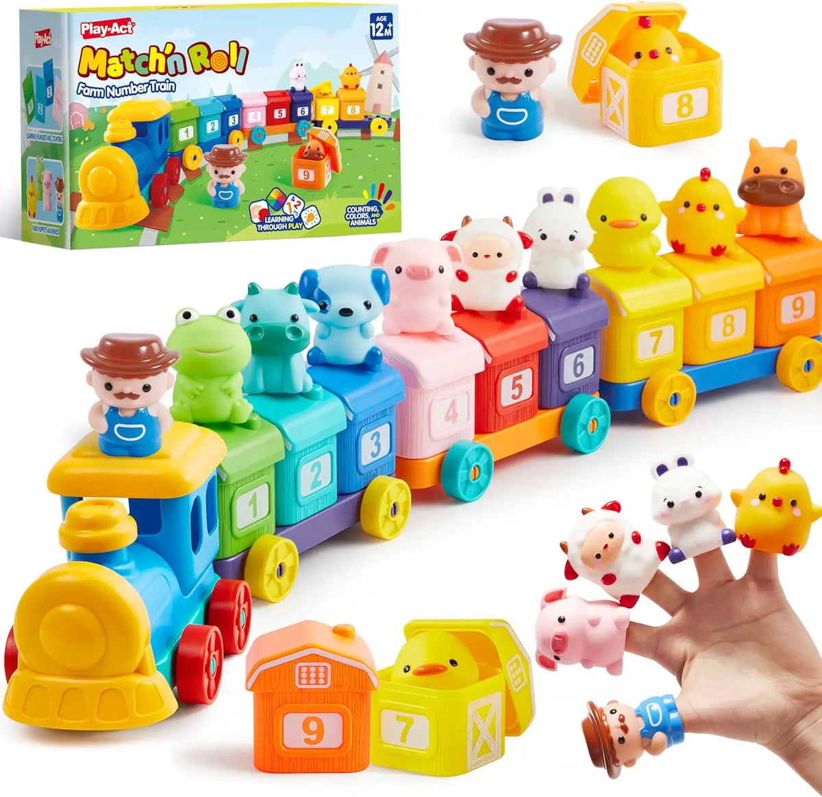 Counting & Sorting Farm Train with 9 Animal Figures