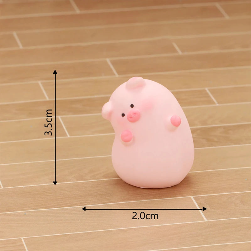 Cute Mini Piggy Resin Figurine for Desk, Shelf & Garden Decor