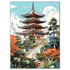 Cherry Blossom Tower Diamond Painting Kit – DIY 5D Wall Art for Adults