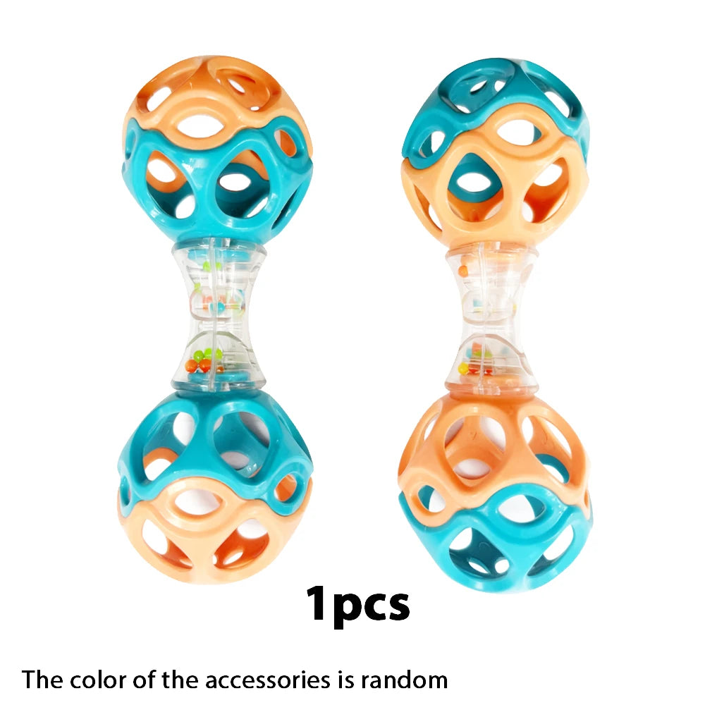 Easy-Grasp Baby Rattle Toy with Soft Teething Edges
