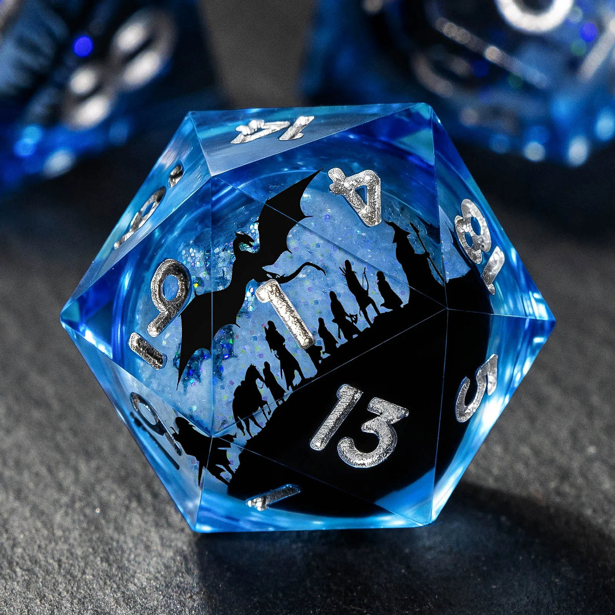 Liquid Core Polyhedral Dice Set for RPG Games