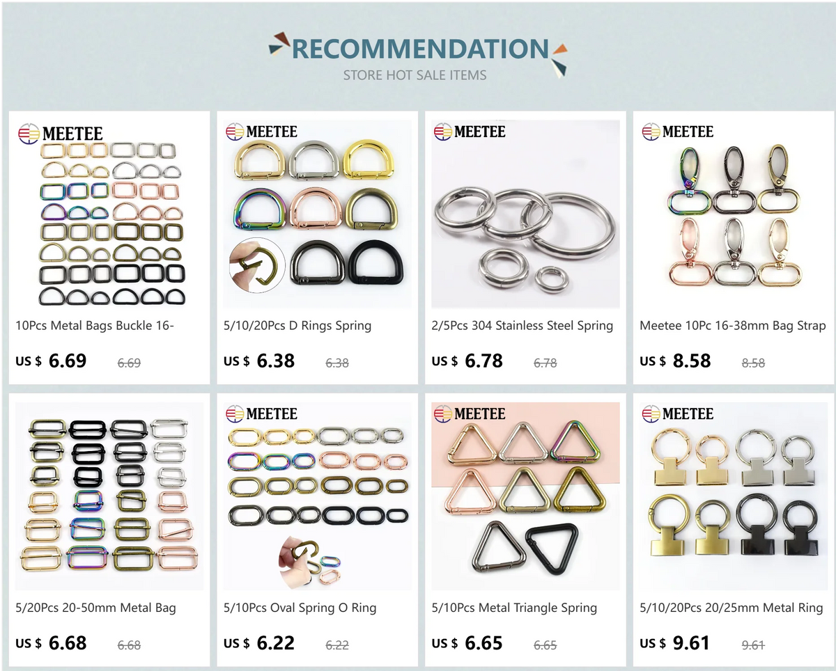 10-Piece Metal Spring Snap Hook O-Ring Set for Bags & DIY Crafts
