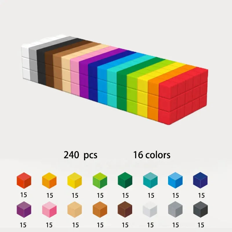 A rectangular block of 240 pieces in a rainbow gradient of 16 colors.