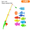 A set of 1 piece L rod and 10 random colored fish for a magnetic fishing game.