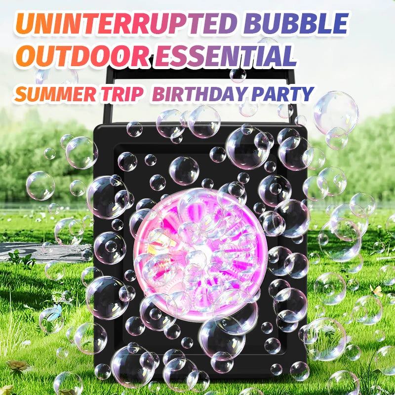 Automatic Bubble Machine for Kids – No Batteries Needed