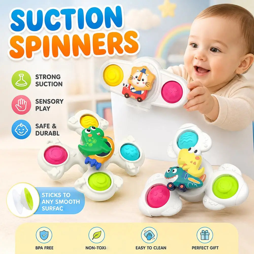 Colorful Suction Cup Spinner Toy for Baby | Sensory Fidget Fun