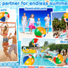 Colorful inflatable beach balls used for summer fun at various parties like beach, parent-child, school, and pool