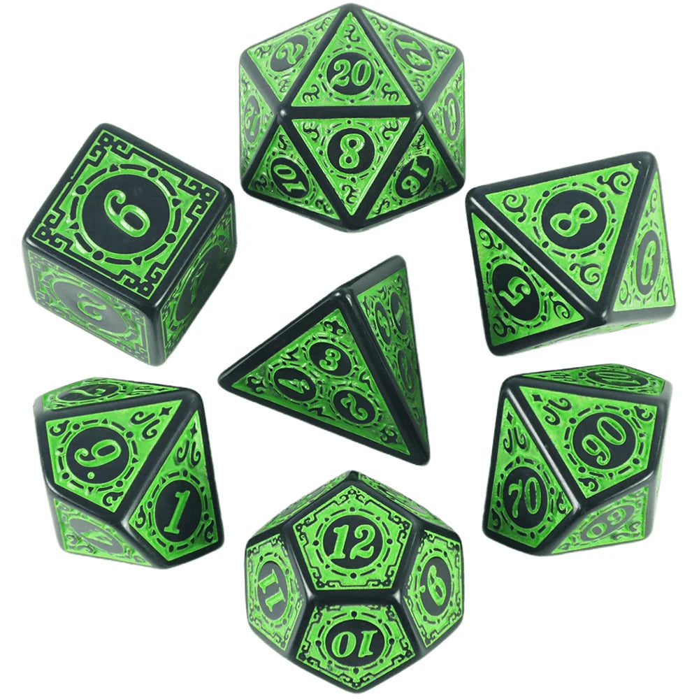 Textured Polyhedral Dice Set for RPG and Tabletop Games