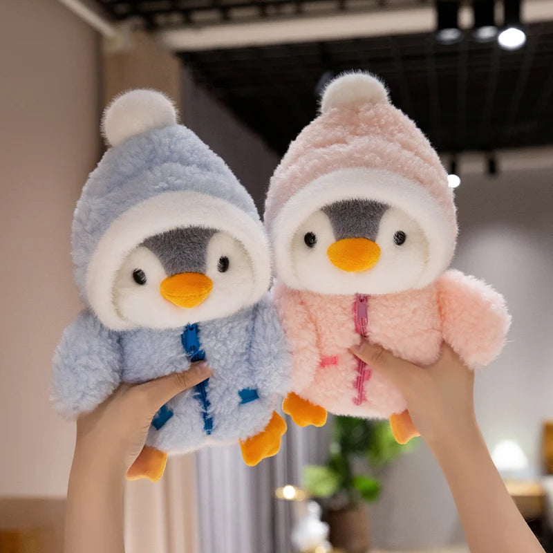 Adorable Kawaii Penguin Plush Toy with Hat and Scarf - 25cm Soft Stuffed Animal