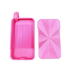 A pink large diamond painting tray with a pop-up plug for bead sorting shown in two pieces.