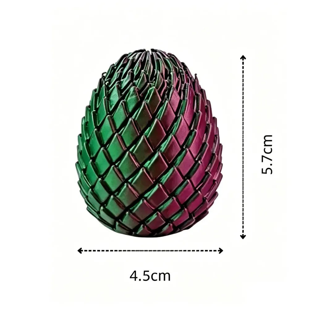 3D Printed Dragon Egg Stress-Relief Toy — Deformable Desk Ornament