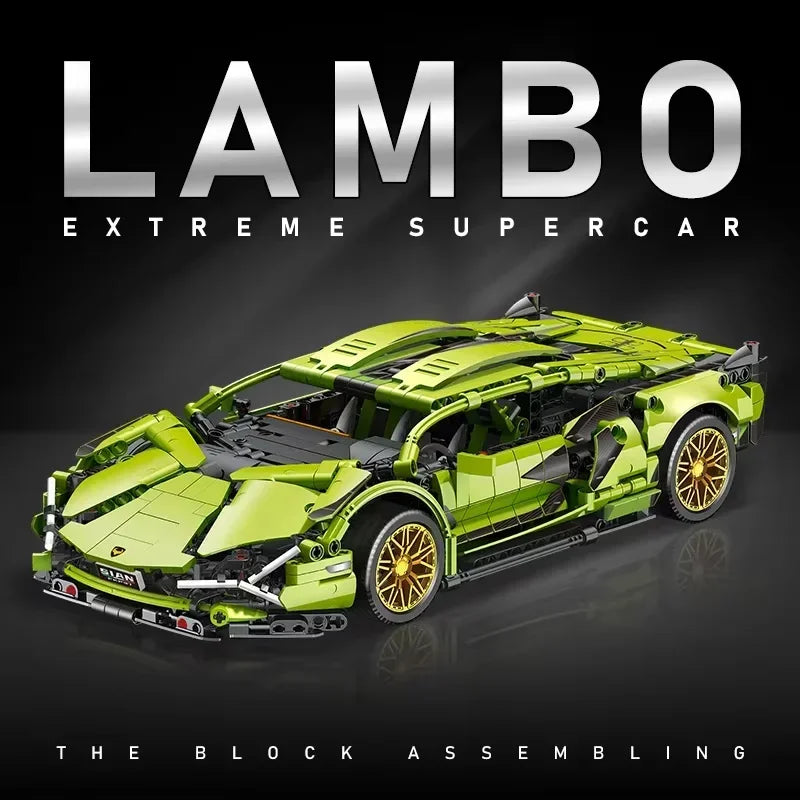 Racing Car Building Blocks Set – 1:14 Scale Technical Sports Vehicle Model Kit for Adults