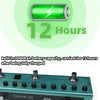 Tank-G portable guitar multi-effects processor showing a battery icon indicating 12 hours of use.