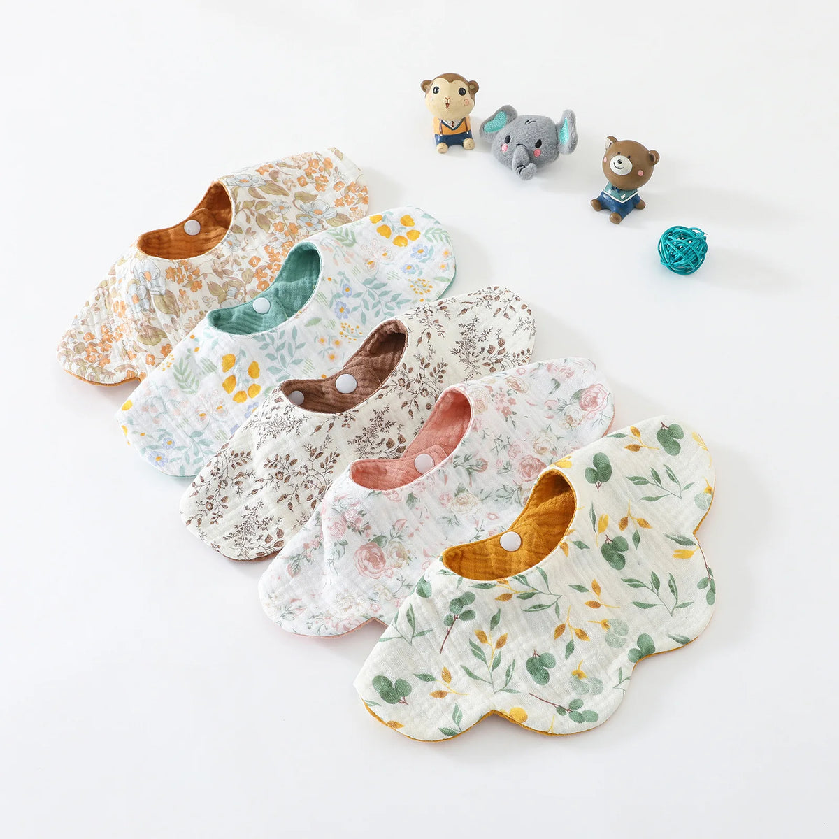 6-Layer Cotton Baby Bib with Reversible Design