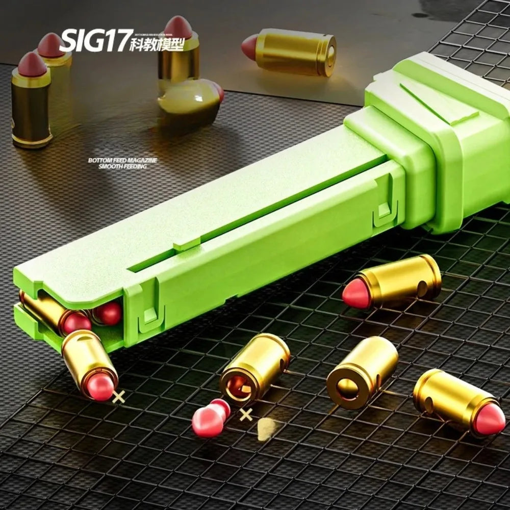 Realistic Building Block Toy Pistol with Shell-Ejecting Action
