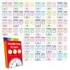 A set of telling time flash cards showing various times and numbers for early learning.