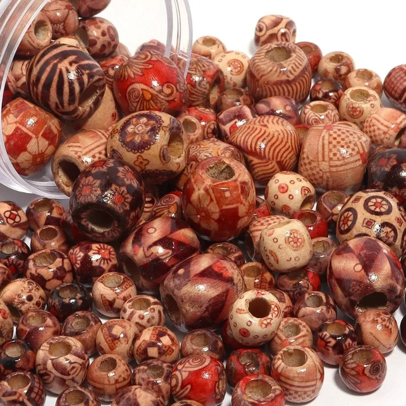 Natural Wooden Beads Assortment for Jewelry Making