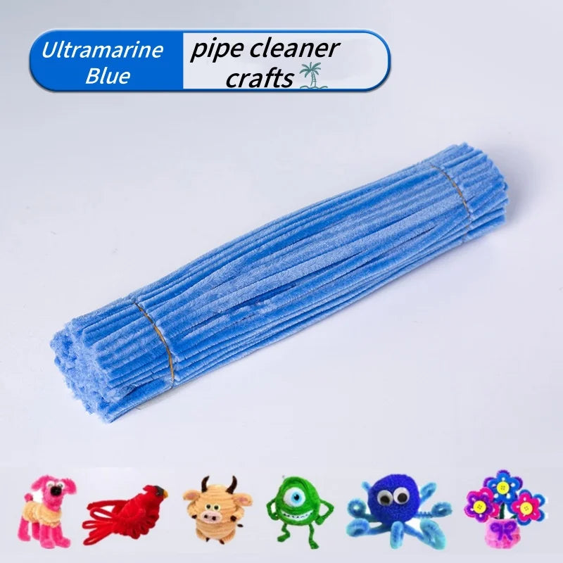 100-Piece Chenille Stem Pipe Cleaners for Crafts & Decor