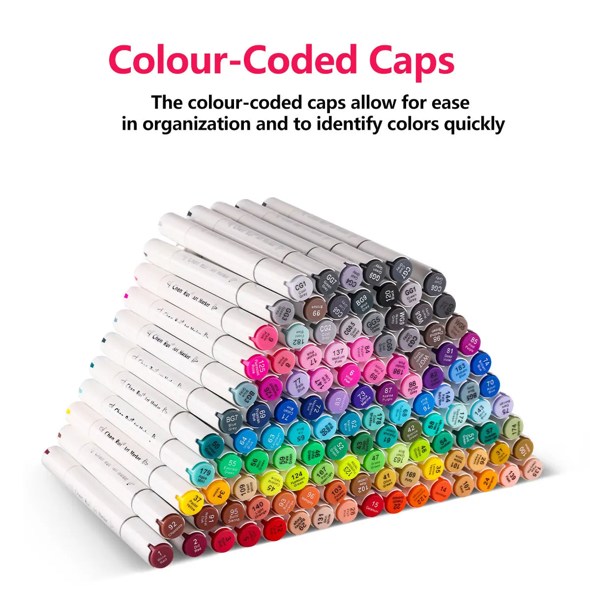 Dual-Tip Alcohol Marker Set with Brush & Chisel Tips