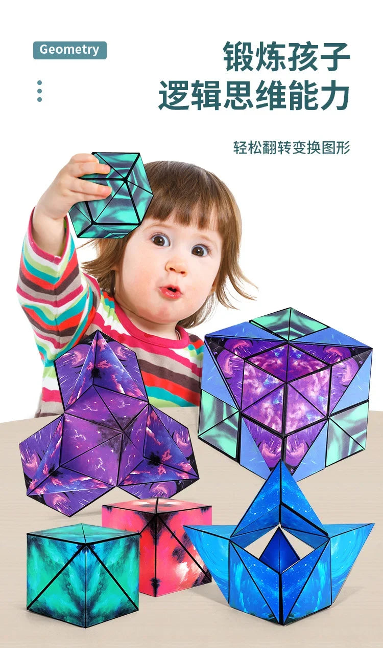 Magnetic Fidget Cube - Transformable 3D Puzzle Stress Reliever