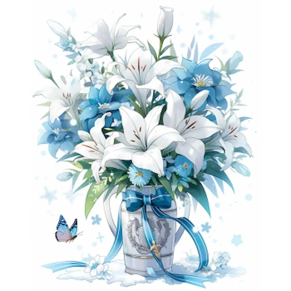 DIY Paint by Numbers Kit | Flowers in Vase | Acrylic Canvas Art with Frame