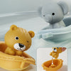 Silicone Animal Bath Toy Set with Floating Boats