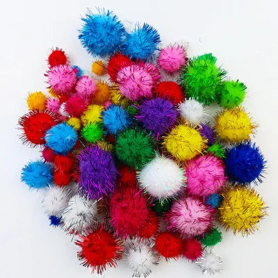 A vibrant collection of 100 colorful pipe cleaners in various shades including red, pink, yellow, green, and blue.