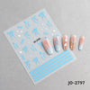 3D Bow Nail Stickers with Ribbon, Heart & Stripe Designs