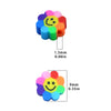 A set of colorful polymer clay smiling sunflower beads for jewelry making
