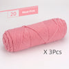 A skein of pink yarn is shown, labeled as Meet Pink, with a quantity of 3 pieces.