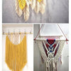Macrame cord featuring yellow and cream fibers used for DIY crafts and boho decor