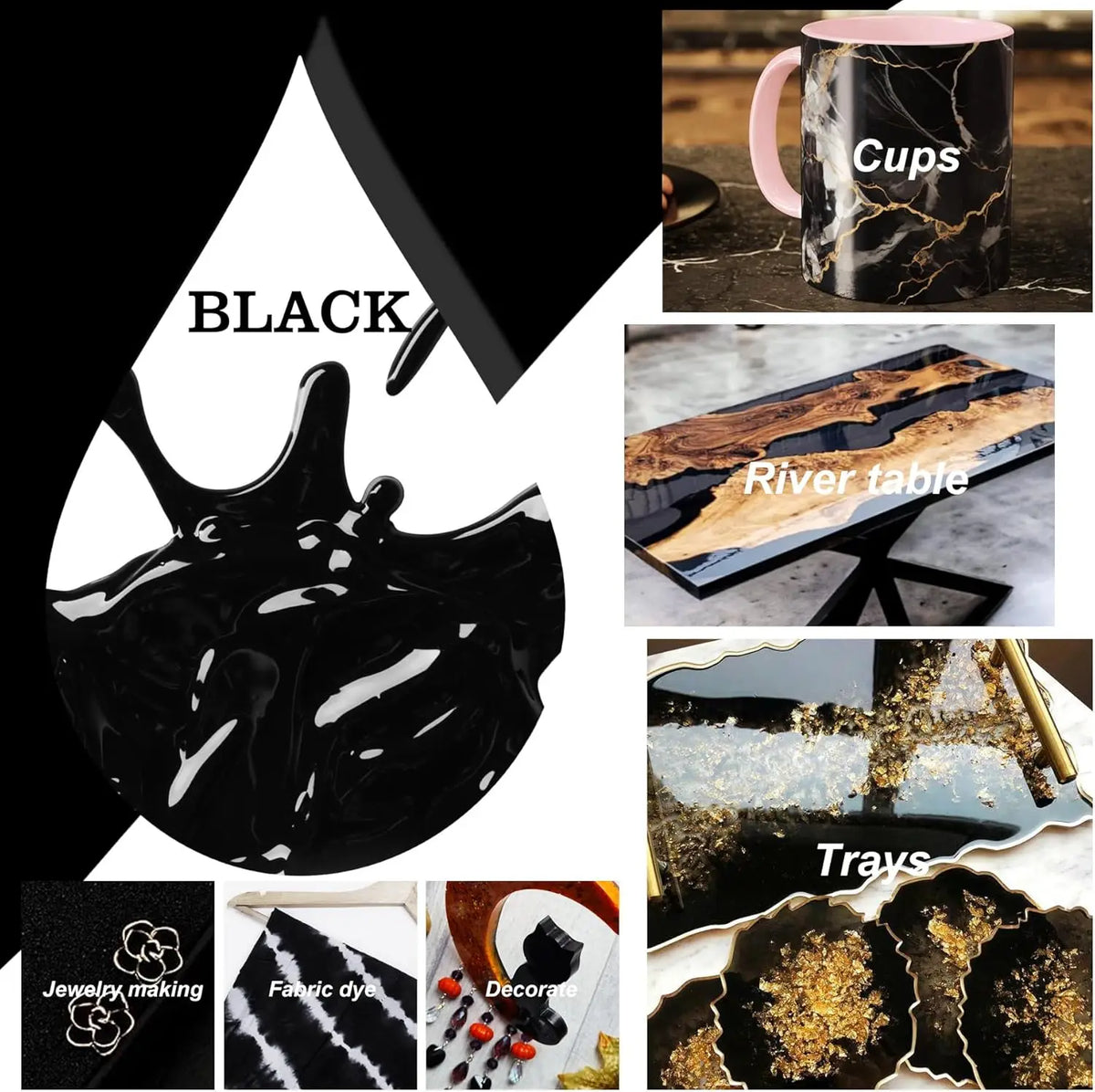 Concentrated Epoxy Resin Pigment Paste Set – Black & White