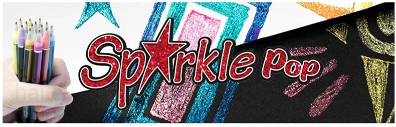 Metallic Glitter Gel Pens with Storage Case