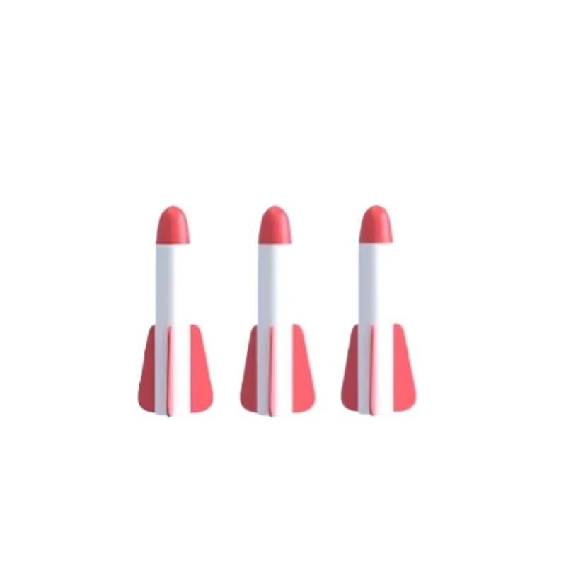 Three red and white air-powered stomp rocket launchers for outdoor play