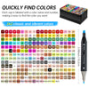 A box of 262 classic and vibrant alcohol markers with individual caps labeled by color name and number