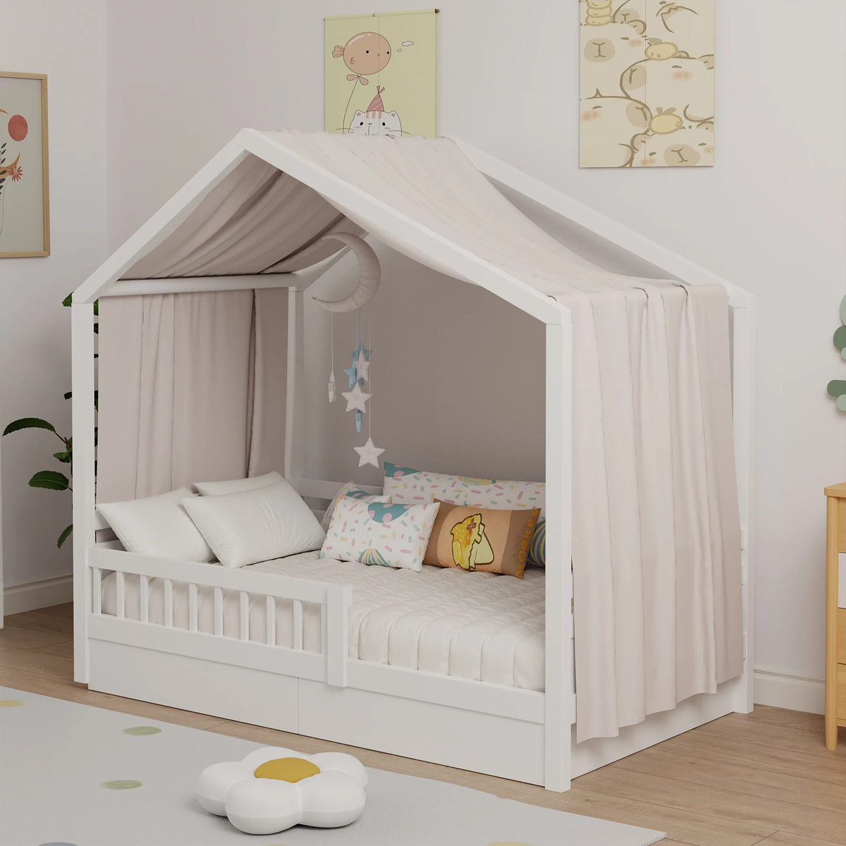 Soft Muslin Bunk Bed Canopy for Kids' Bedroom Decor