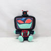 A plush doll of the character Vox from Hazbin Hotel featuring black and red accents.