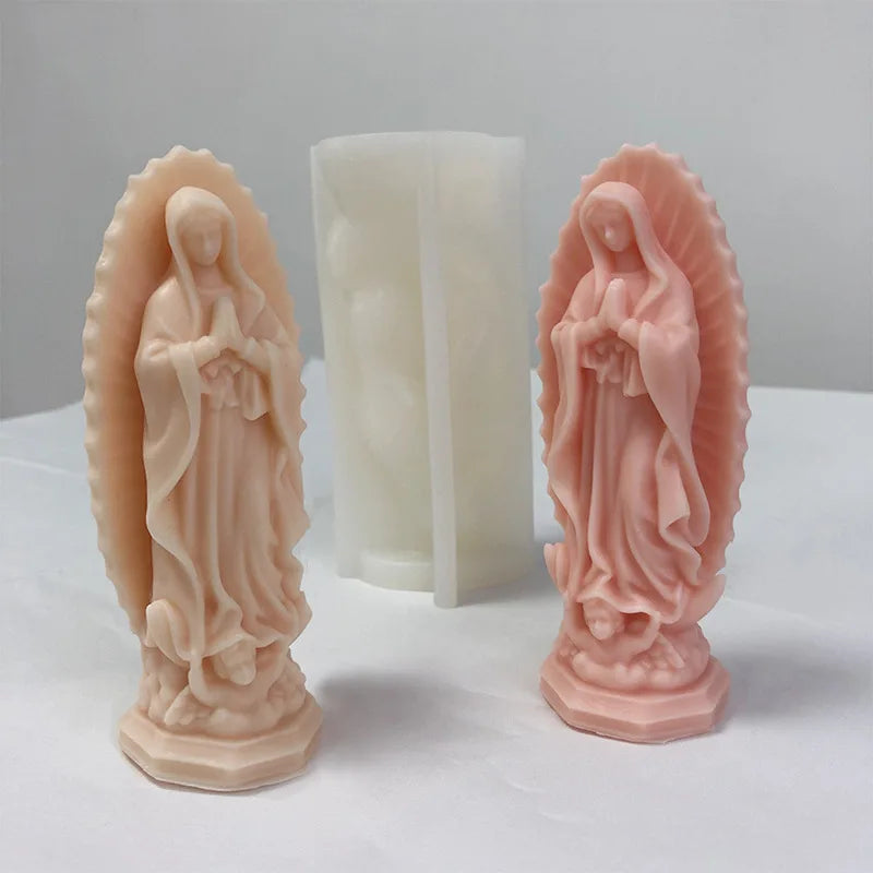 3D Virgin Mary Silicone Mold for Candles, Soap & Resin