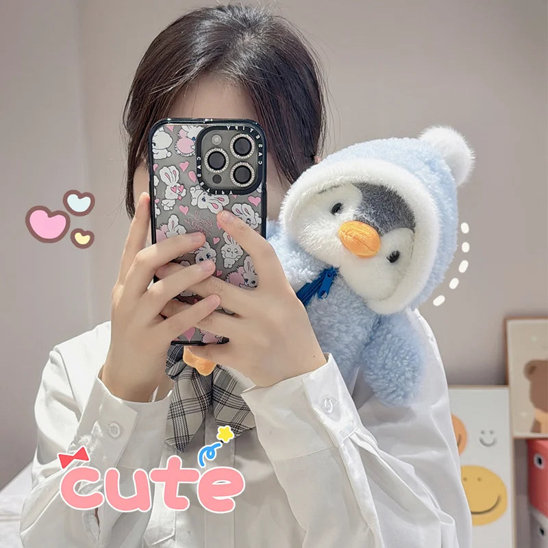 Adorable Kawaii Penguin Plush Toy with Hat and Scarf - 25cm Soft Stuffed Animal