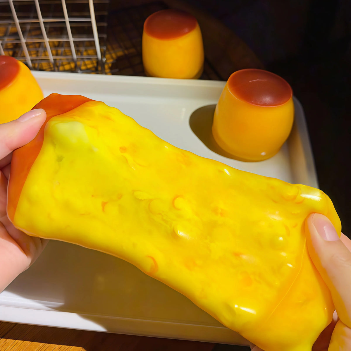 Caramel Pudding Stress Ball with Satisfying ASMR Squish