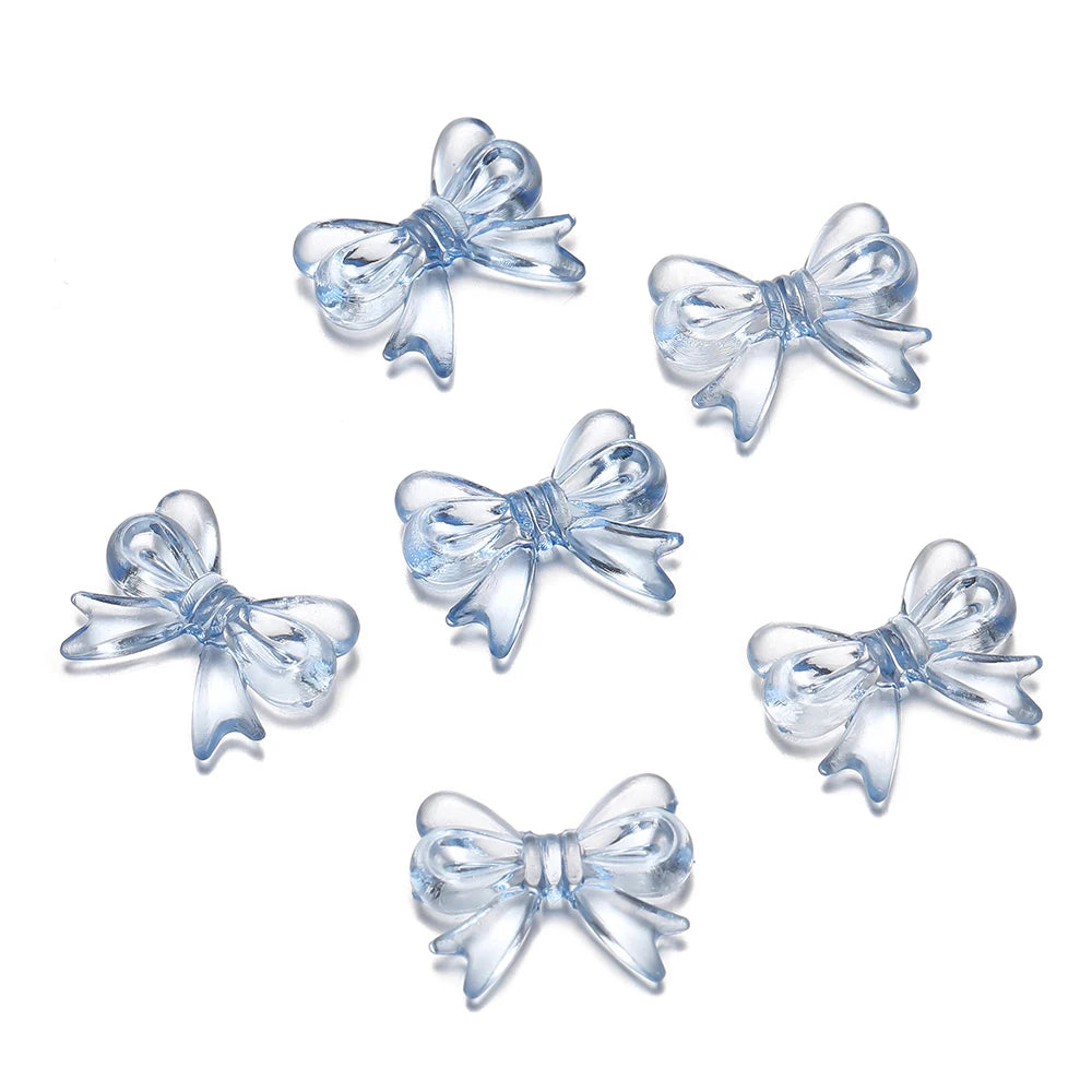 Multicolor Transparent Bow Acrylic Beads for DIY Jewelry Making