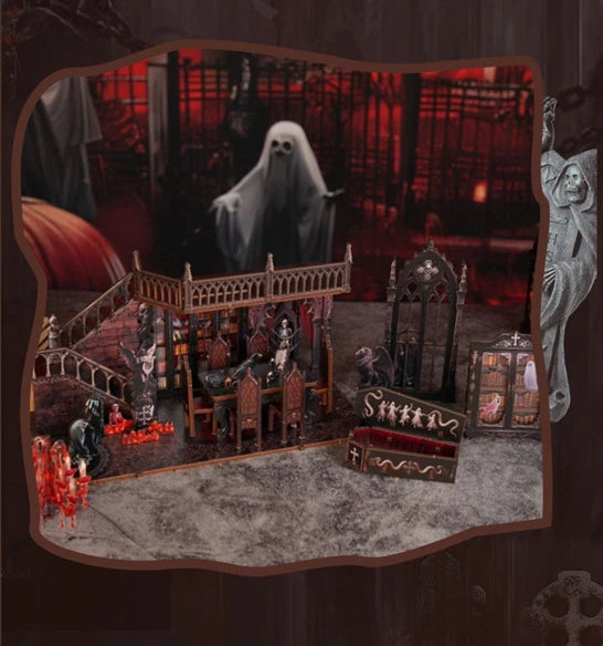 Haunted Halloween Book Nook DIY Kit with LED Lighting