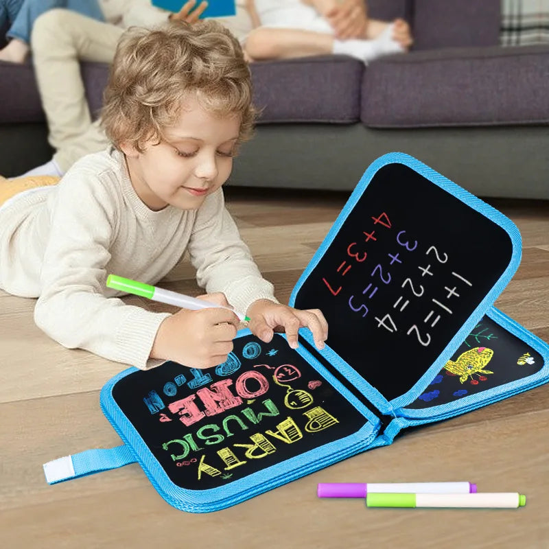 Reusable Erasable Doodle Book for Kids with 12 Watercolor Pens