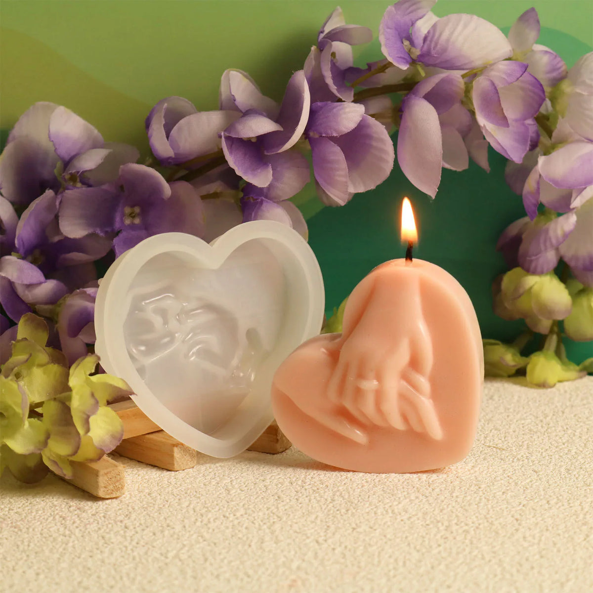Heart-Shaped Silicone Candle Mold | DIY Soap & Candle Making Kit