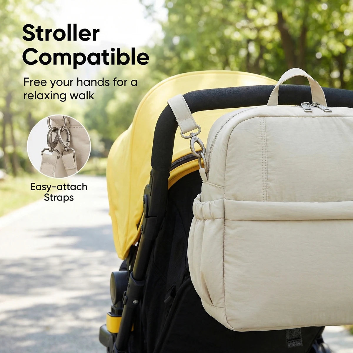 Large Capacity Diaper Backpack with Multiple Pockets