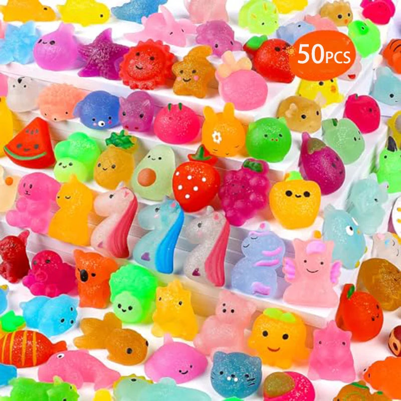 Glitter Mochi Squishy Toys for Stress Relief & Party Favors