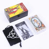A tarot deck box, a guidebook, and a black pouch are displayed on a white background.