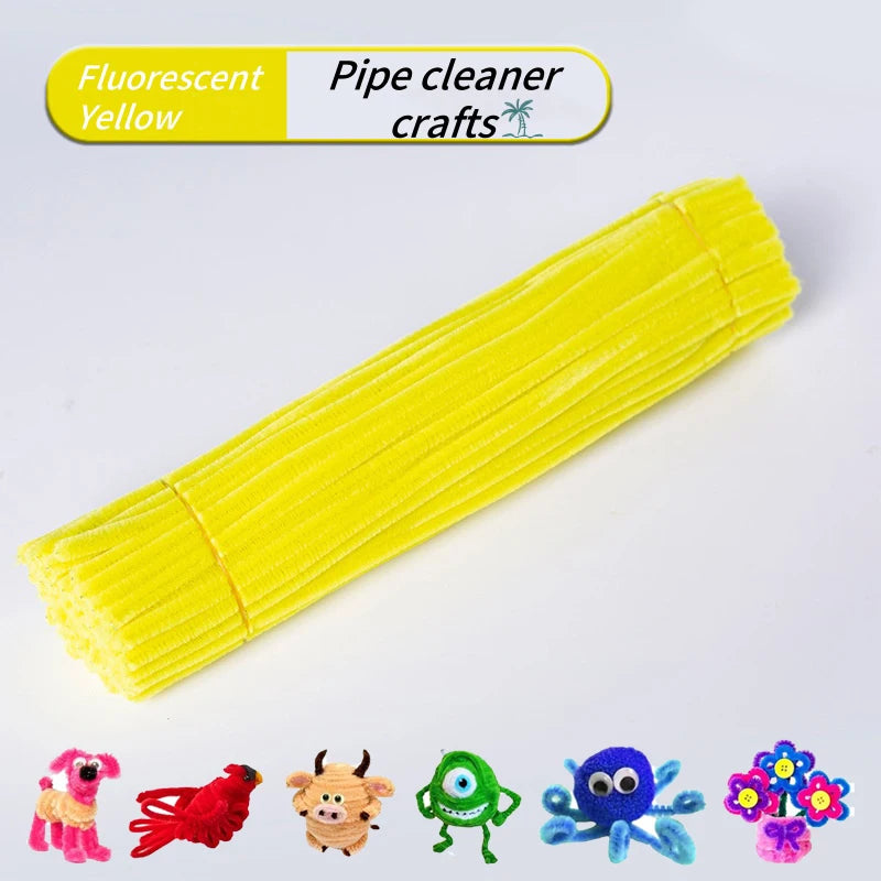 100-Piece Chenille Stem Pipe Cleaners for Crafts & Decor