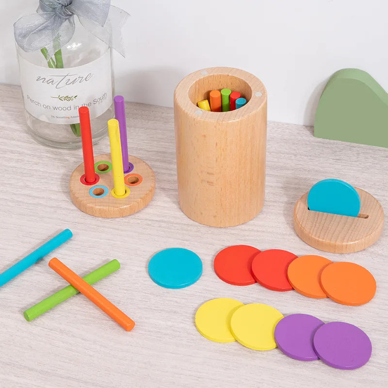 Wooden Montessori Color Sorting & Shape Matching Toy