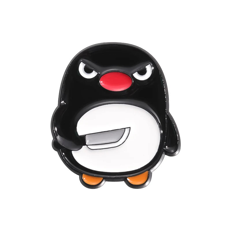 Hand-Painted Penguin Enamel Pin – Cute Cartoon Brooch for Bags, Hats & Jackets